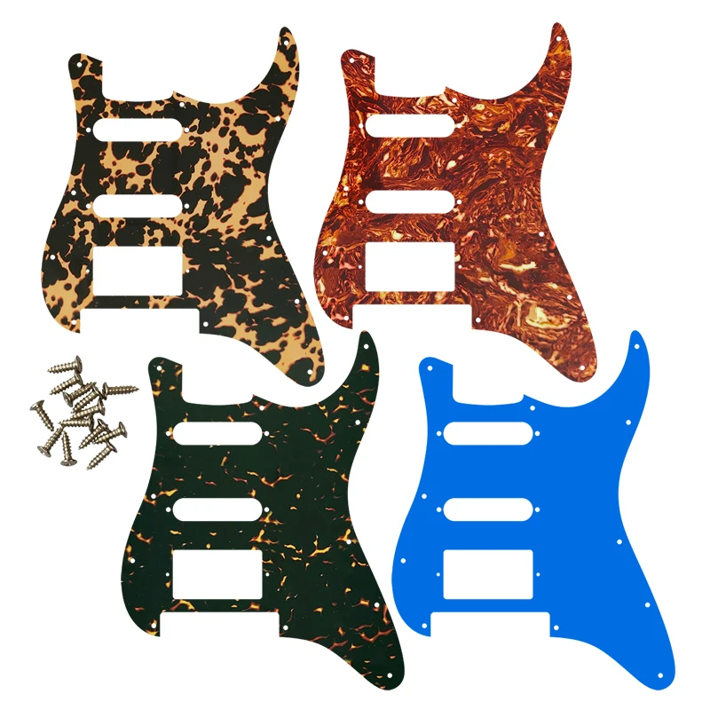 

Pleroo Guitar Pickguard For US 11 Screw Holes Strat With Floyd Rose Tremolo Bridge PAF Humbucker Single HSS Scratch Plate