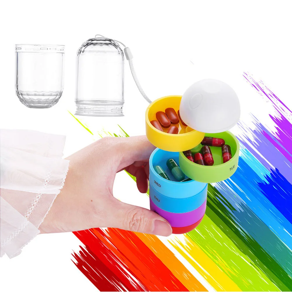 Портативный 7 дней таблетки чехол Комплект для органайзера водонепроницаемый