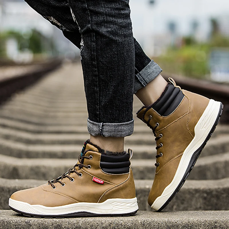 UPUPER/Модная зимняя мужская обувь теплая водонепроницаемая зимние кроссовки для