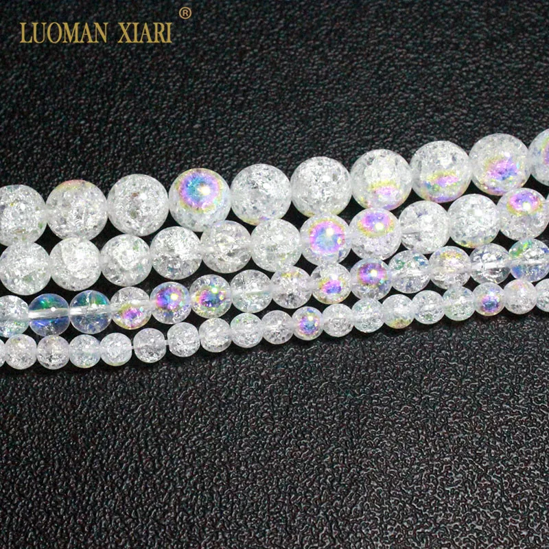 Оптовая торговля ААА покрытием красочные белый снег трещины стекло кристалл