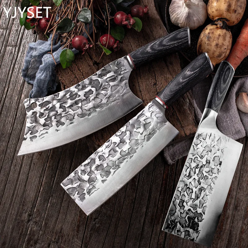 

Forged Butcher Knife Meat Cleaver Japanese High Carbon Steel Knife Handmade Chef Tang Sliced With Kitchen Knife Gyuto Knife Tool