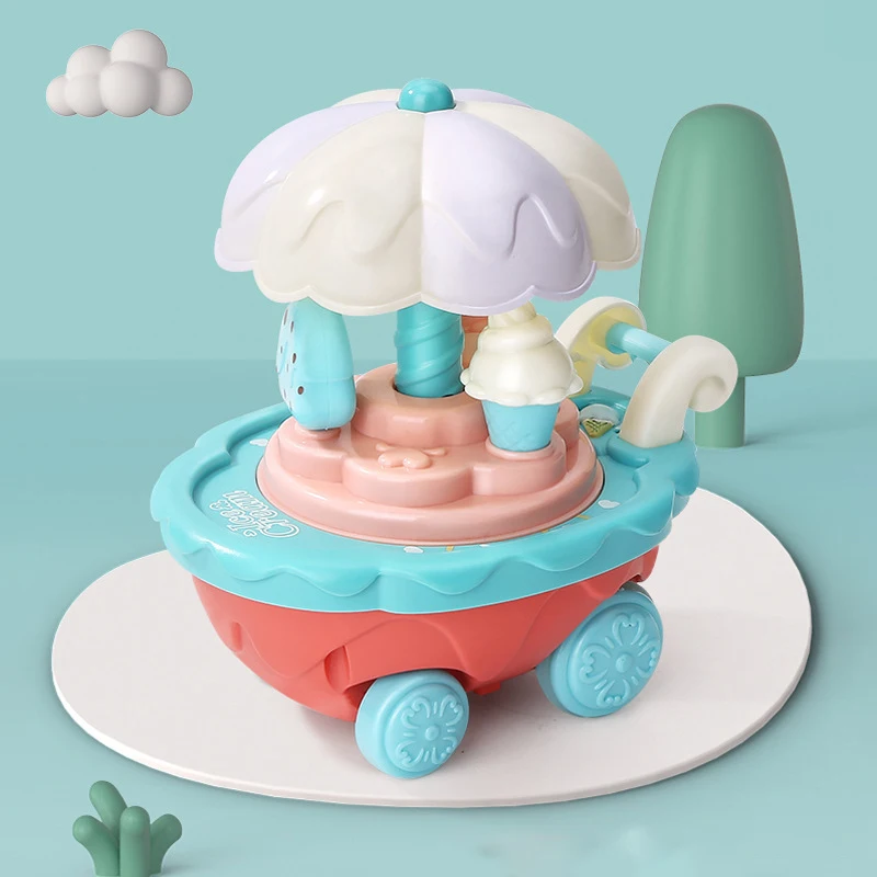 Cami&oacute;n de helados inercial Kawaii para ni&ntilde;os, juguete de 3 a 6 a&ntilde;os, coche de helados de mano intelectual-0