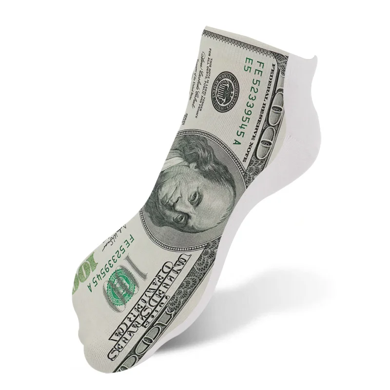 Fashion 3D Printed Harajuku Dollar Socks Yen Won Pound Euro Ruble Women Sock Money Cash Printing Japanese Funny Socks