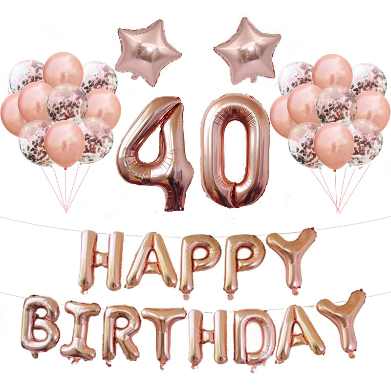 37 шт. шарики из розового золота 40 дюймов | Дом и сад