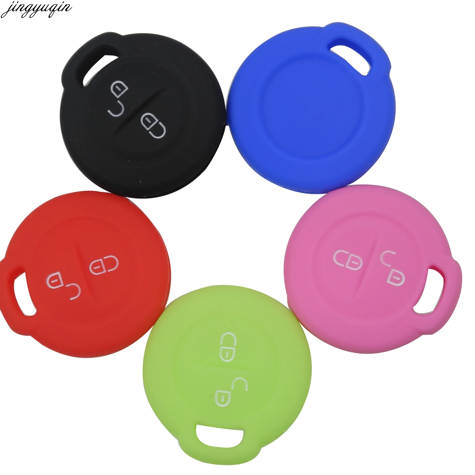 

Jingyuqin 30pcs/lot 2 Buttons Silicone Key Fob Cover For Mitsubishi Colt Warior Carisma Spacestar Remote Key Case