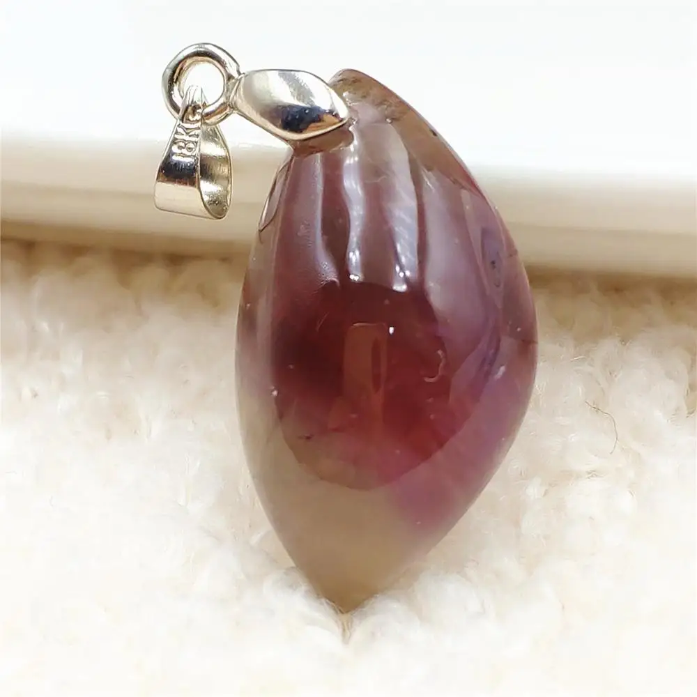 

Natural Auralite 23 Purple Red Pendant Canada Water Drop Women Necklace 26x14x8mm Fashion Stone AAAAA