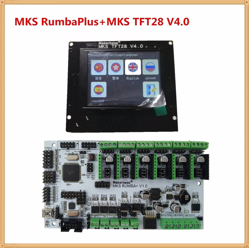 Материнская плата для 3D-принтера MKS Rumba + TFT28 v4.0 сенсорный ЖК-дисплей все в одном