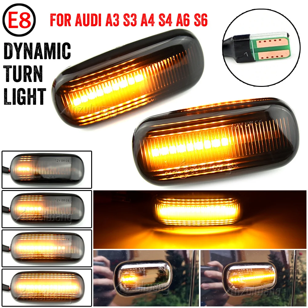 

2 pieces Led Dynamic Side Marker Turn Signal Light Sequential Blinker Light For Audi A3 S3 8P A4 S4 RS4 B6 B7 B8 A6 S6 RS6 C5 C7