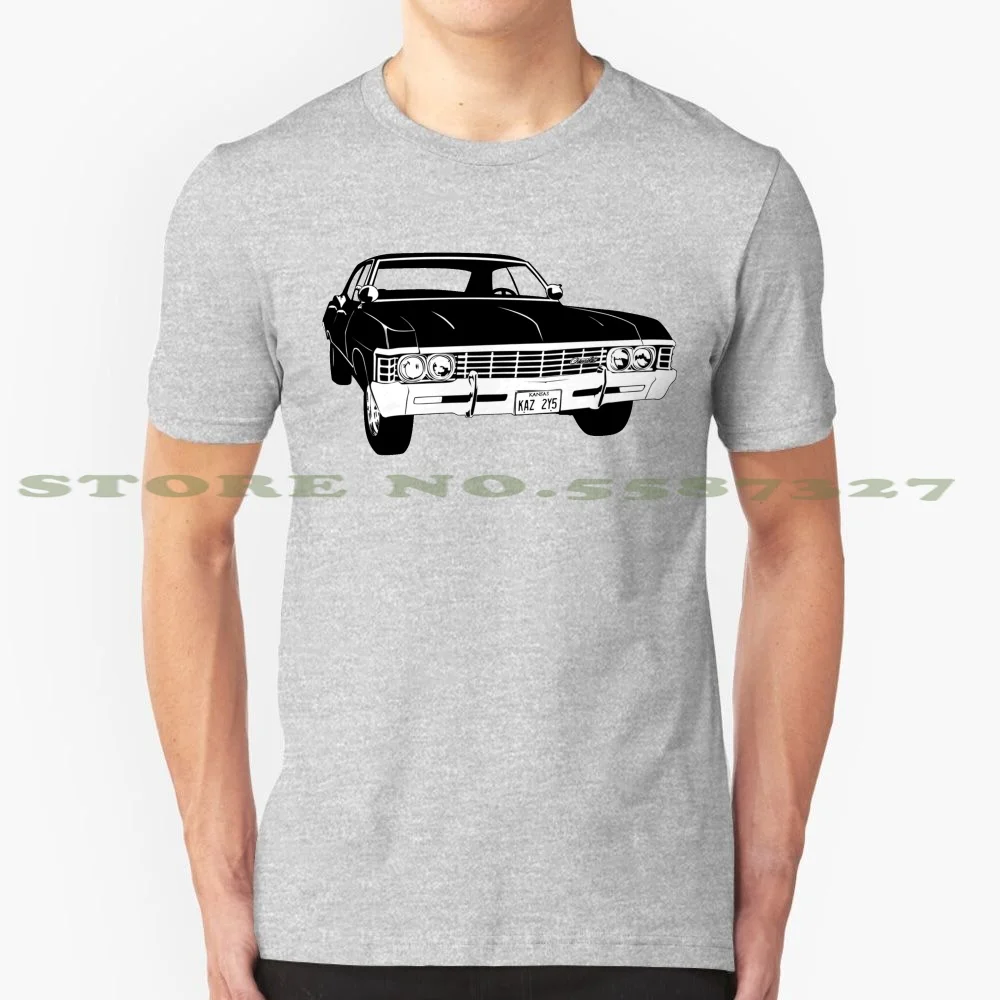 

Детская (чистая печать) черно-белая футболка для мужчин и женщин сверхъестественная Chevrolet Impala