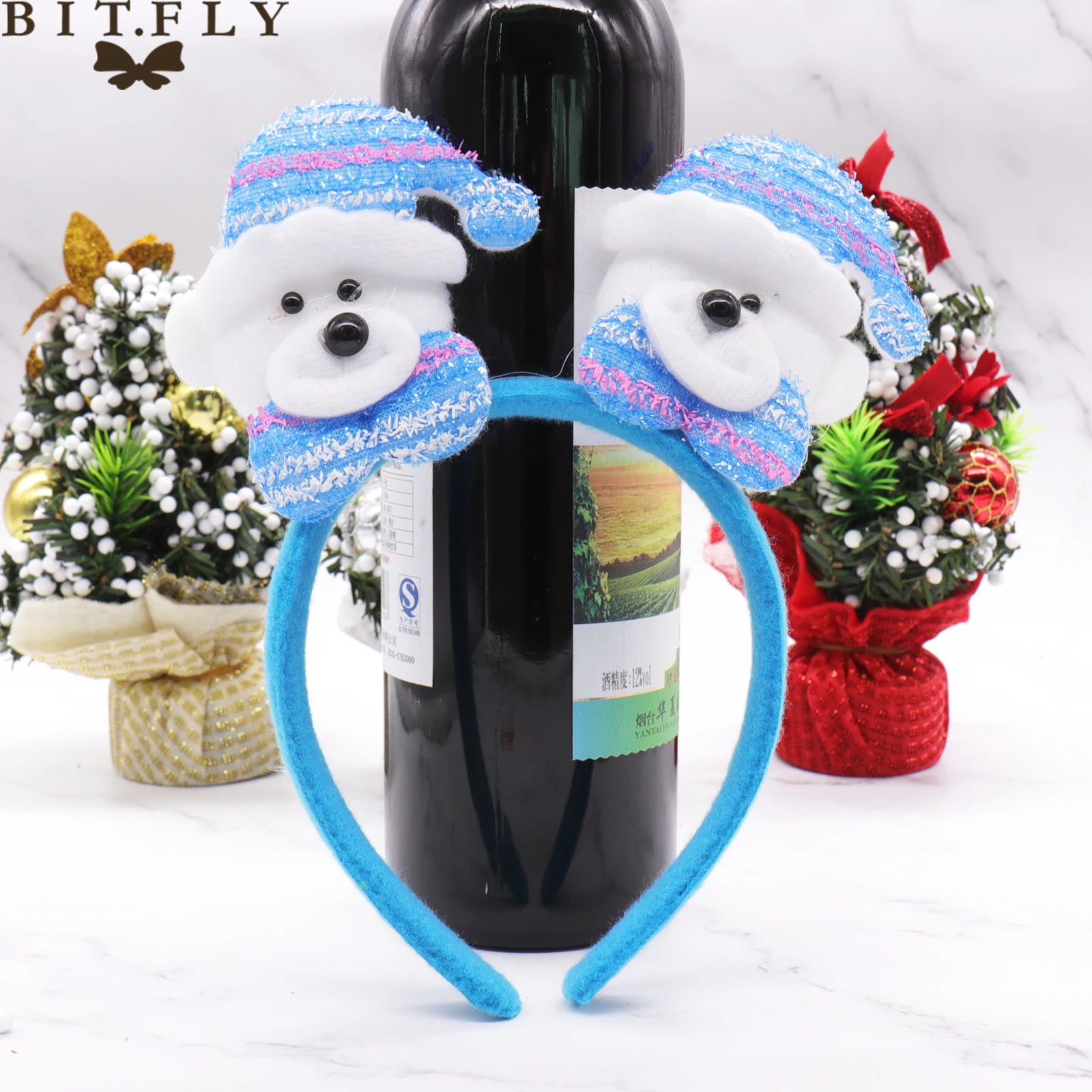 BIT.FLY Christmas Decoration Glow Headband Santa Claus Elk Child Lovely Gift noel Party Supply Headdress New Year |