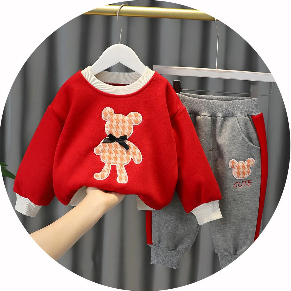 

Одежда для маленьких девочек осенняя одежда для детей от 1 до 5 лет, осенне-зимнее спортивное пальто для малышей и штаны, комплекты одежды для...