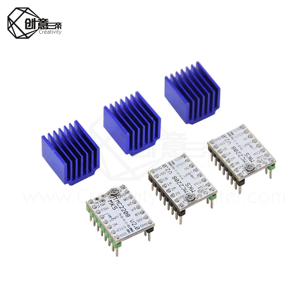 5pcs tmc2208 v2 0 stepper motor driver 3d printer parts tmc2130 tmc2209 for skr v1 3 v1 4 mks gen ramps 1 4 mini e3 free global shipping