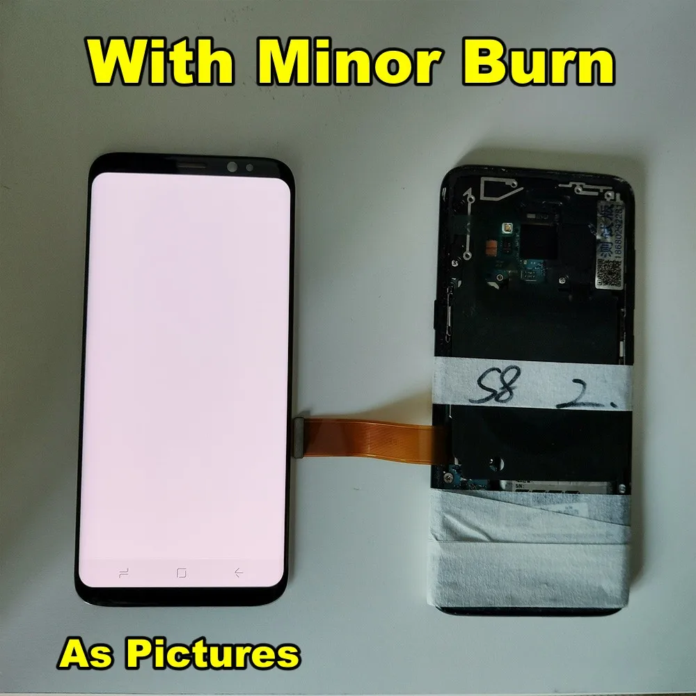 Amoled lcd с рамкой для samsung S8 G950 G950U G950F S8 Plus G955 G955F дисплей горящая тень+ кодирующий преобразователь сенсорного экрана в сборе