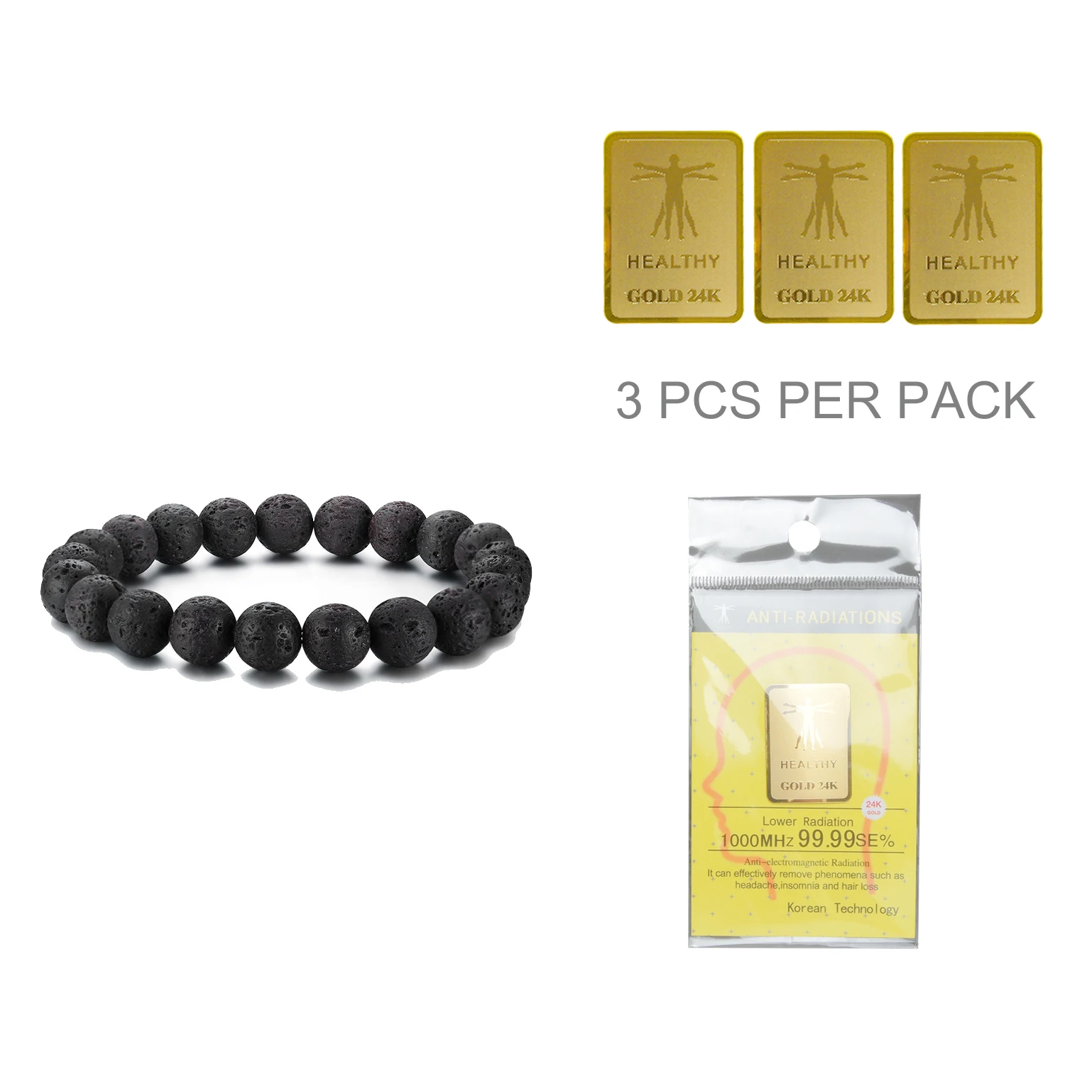 EBUTY натуральные мужские браслеты бусины из черного натурального камня подвески