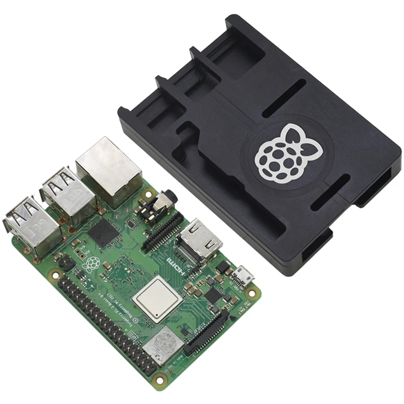 Raspberry Pi 3 Model B + чехол Черный ЧПУ Алюминий ультра тонкий металлический корпус с 4