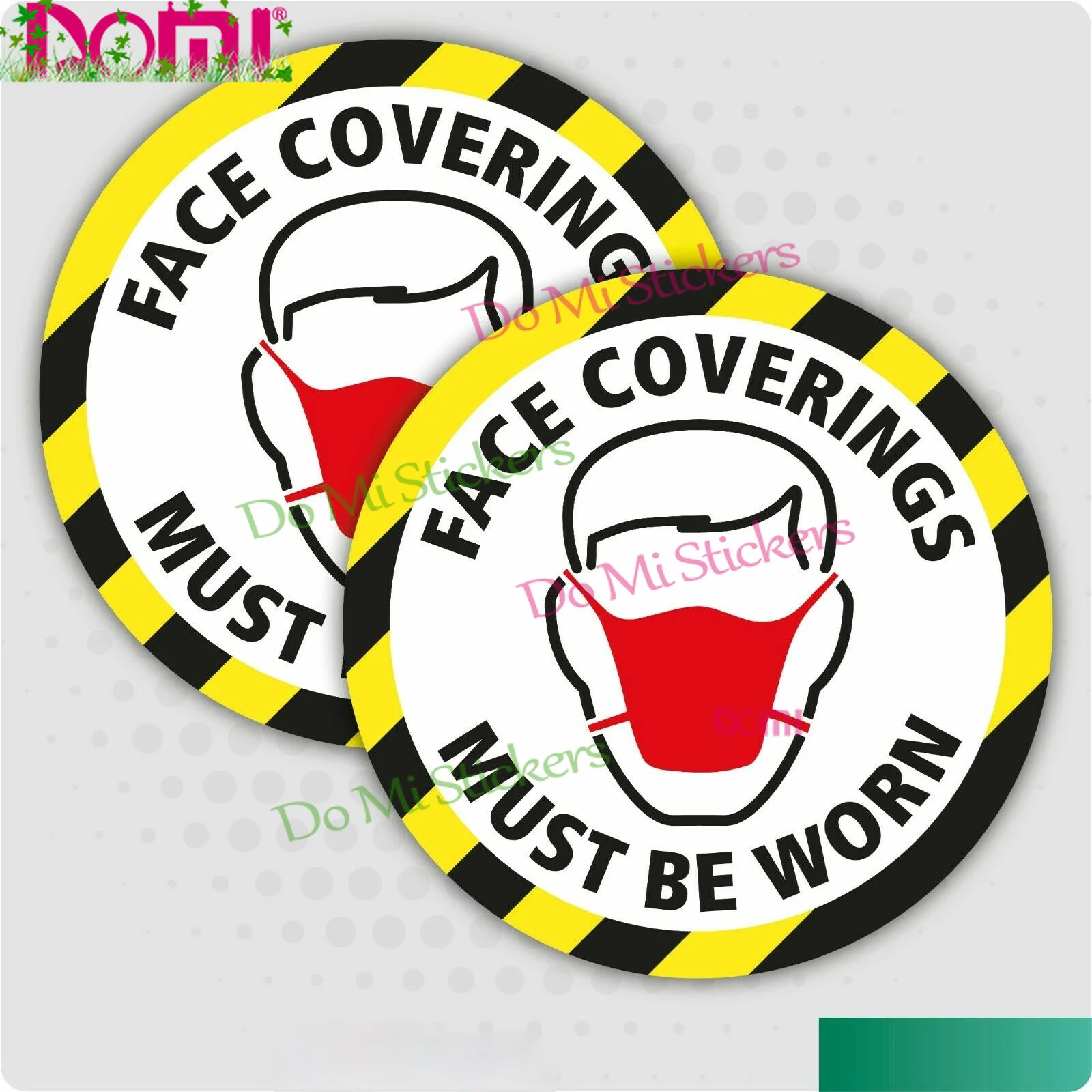 

2 X Face Coverings Must Be Worn Stickers Social Distancing Self Adhesive Vinyl Decal Car Sticker Windshield Bumper Motorcycle