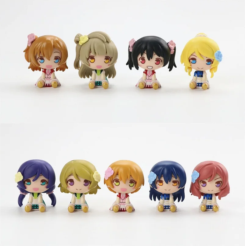 9pcs/Set Love Live! The School Idol Project Action Figure Q Nozomi Tojo Honoka Kousaka Maki Nishikino Ellie Sonoda Umi Model Toy - купить по
