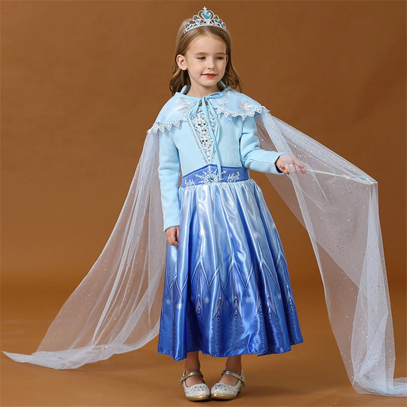 2020 платье для Хэллоуина Эльза 2 розово-голубое девочек детвечерние праздничный