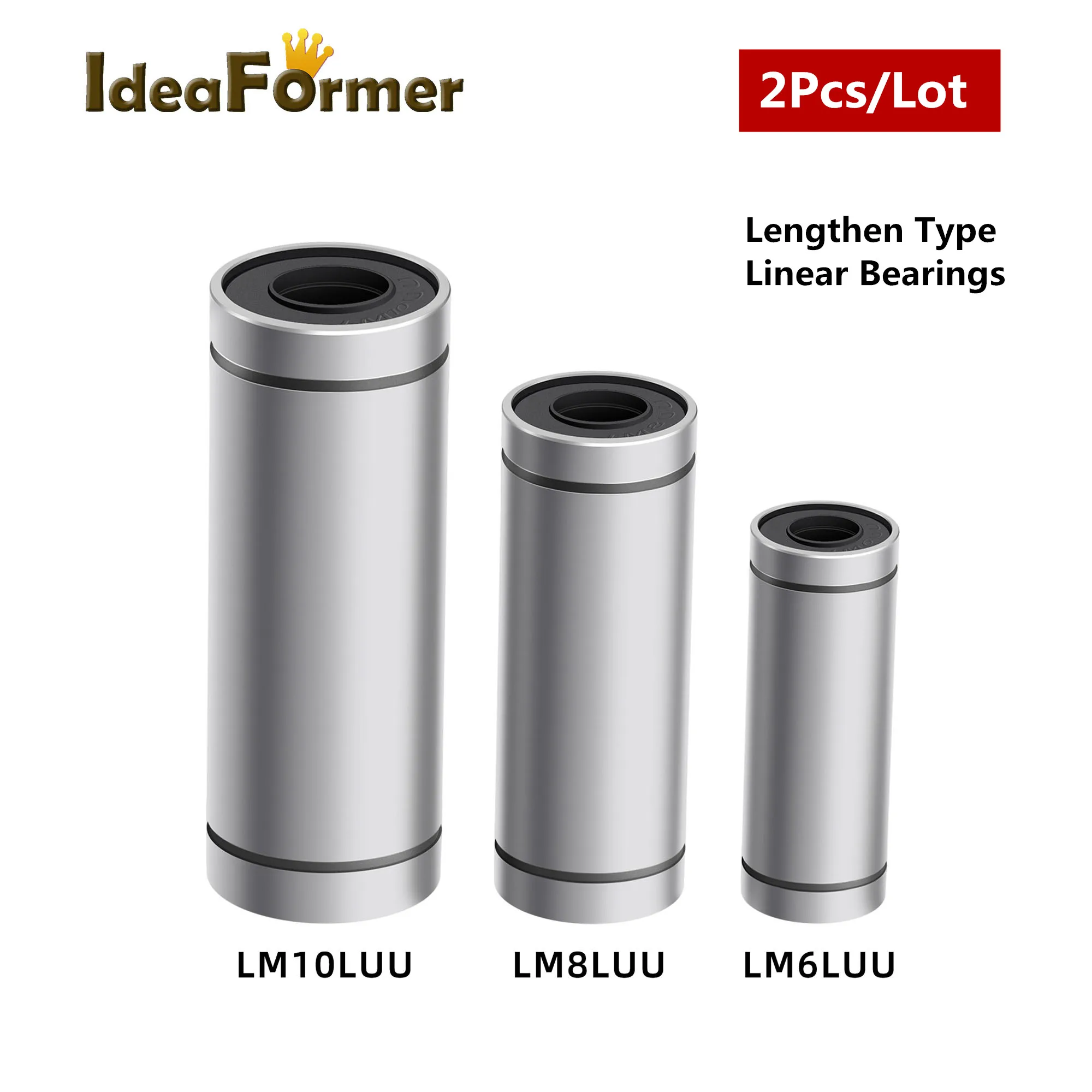 2 шт./лот LM6UU LM8UU LM10UU удлиненный линейный подшипник CNC линейная втулка для стержней