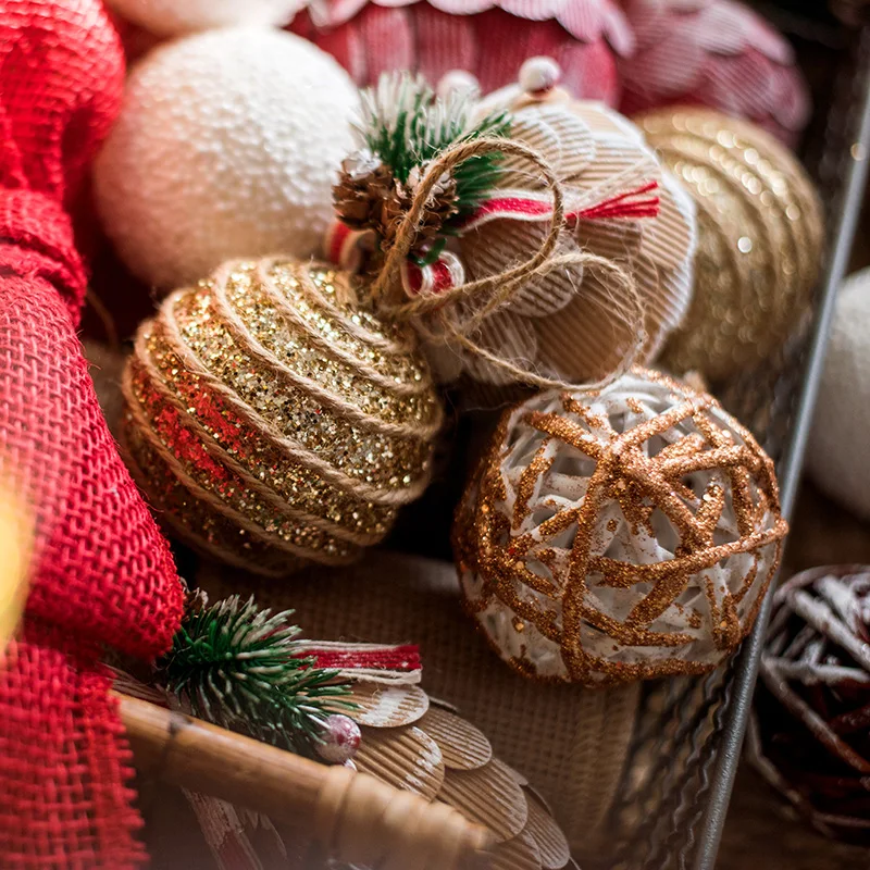 Украшения для новогодней елки декоративные подвески лоза сосна конус снежок шар