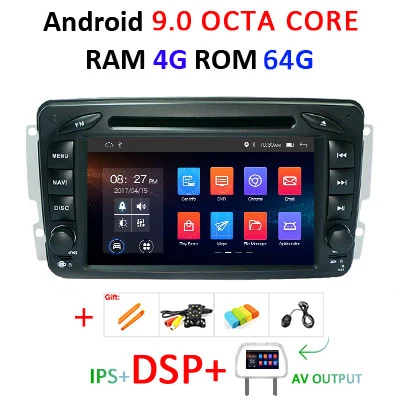 9.0 4G 64 DSP AVOUT Автомобильный dvd-плеер DSP ips 4G 64G Android 9,0 для Mercedes Benz W209 W203 M ML W163 Viano W639 Vito Vaneo gps Радио стерео ПК - Цвет: 9.0 4G 64 DSP AVOUT