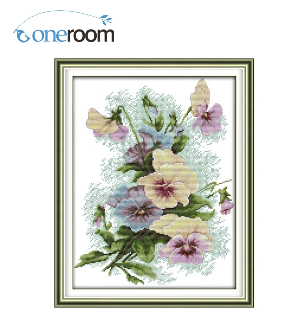 

Набор для вышивки крестиком Pansy (2) 11CT 14CT с цветами