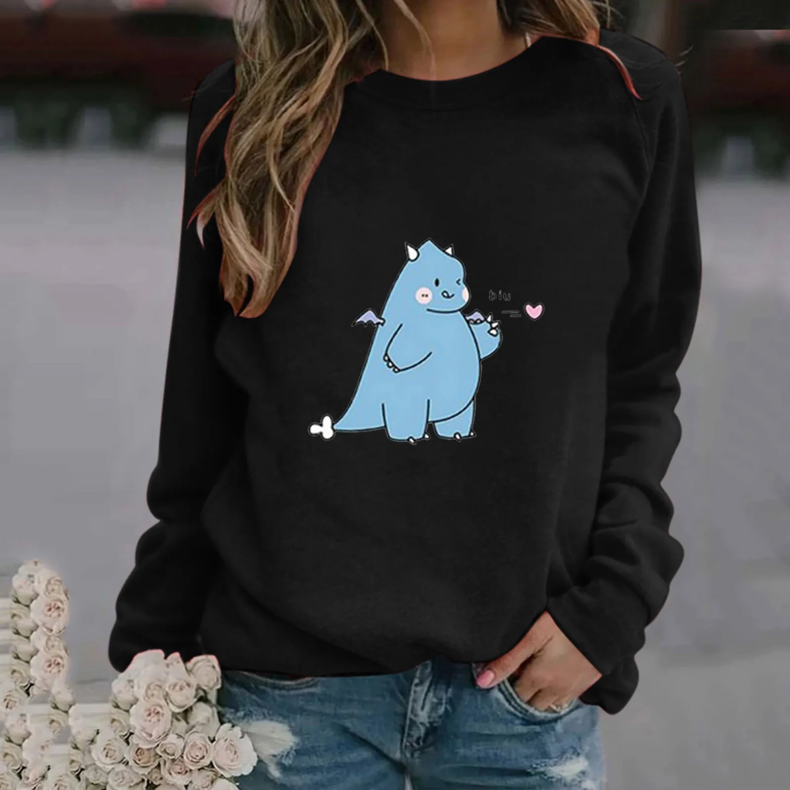 

Women'S Kawaii Clothes Japan Harajuku Pullovers For Women Print Long-Sleeved Sweatshirt Casual Blouse Pullover Winter Clothes