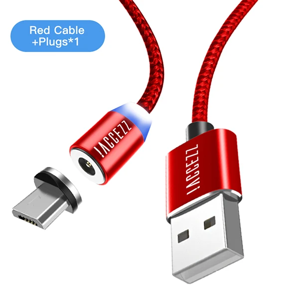 Red ACCEZZ Магнитный USB кабель Универсальный сотовый телефон освещение Micro usb type C для iPhone huawei мобильный телефон магнит кабели для зарядки - Цвет: Red