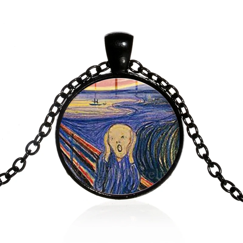Edvard Munch крик абстрактная живопись маслом ожерелье с картиной (изображением)