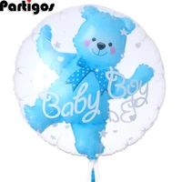 24inch baby boy bear or girl blue pink bubble bear foil balloons birthday baby shower decorations kids toys ball in ball