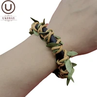 ukebay new rubber bangles for women charm bracelets gothic jewelry bomemia fashion accessories leather bracelet for party chain