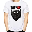 Летняя мужская футболка 2020, забавная мужская футболка с коротким рукавом и принтом бороды