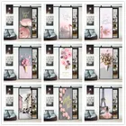 Декоративная наклейка на дверь с изображением красивых цветов, розового Парижа