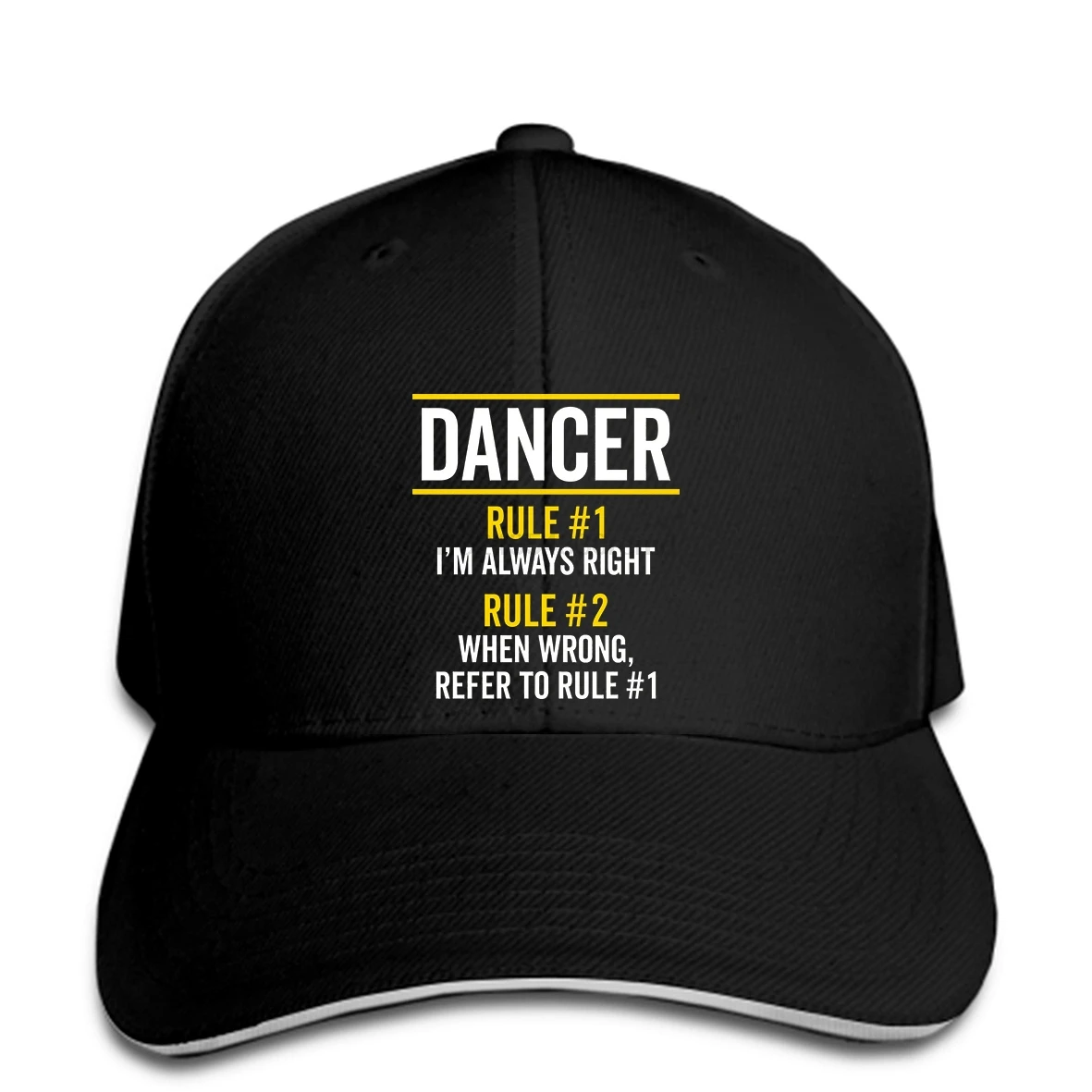 

Baseball Cap Men Dancer Rules Always Right Funny Job Gift Women Snapback hat peaked