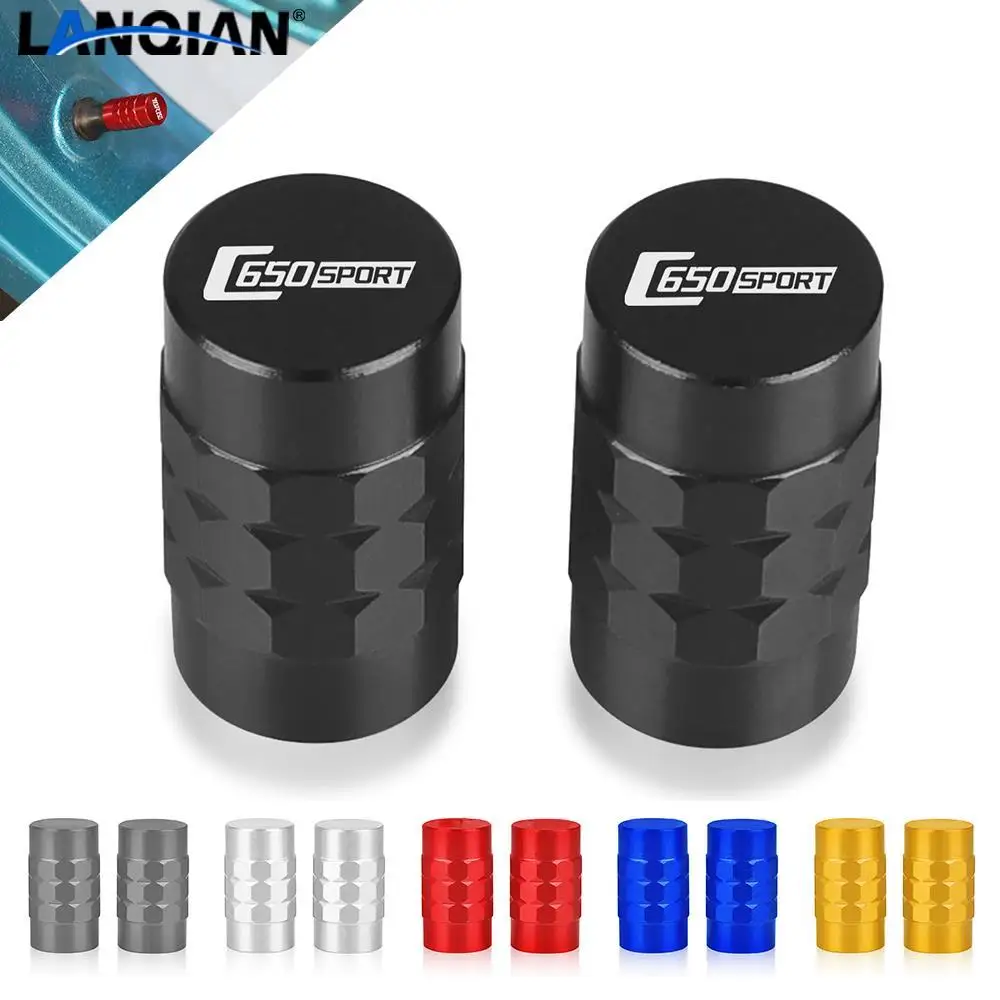 

with Logo "C650SPORT" For BMW C650SPORT Moto Accessorie Wheel Tire Valve stem caps Cover Air Aluminum Alloy Valve Cap Stem Cover