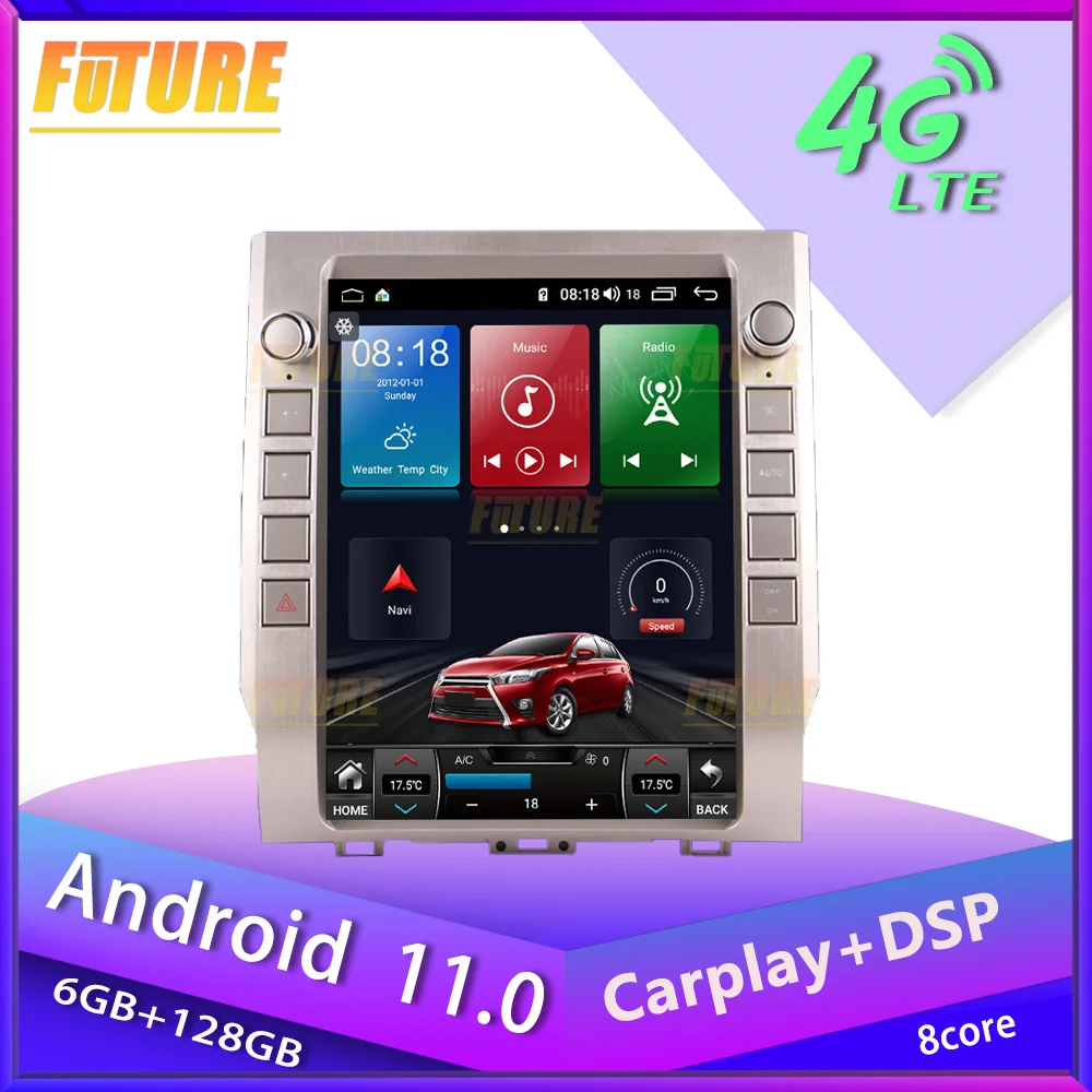 Автомобильное радио стерео мультимедийный плеер 2 Din DVD 128G Android 11 0 для Toyota Tundra 2014