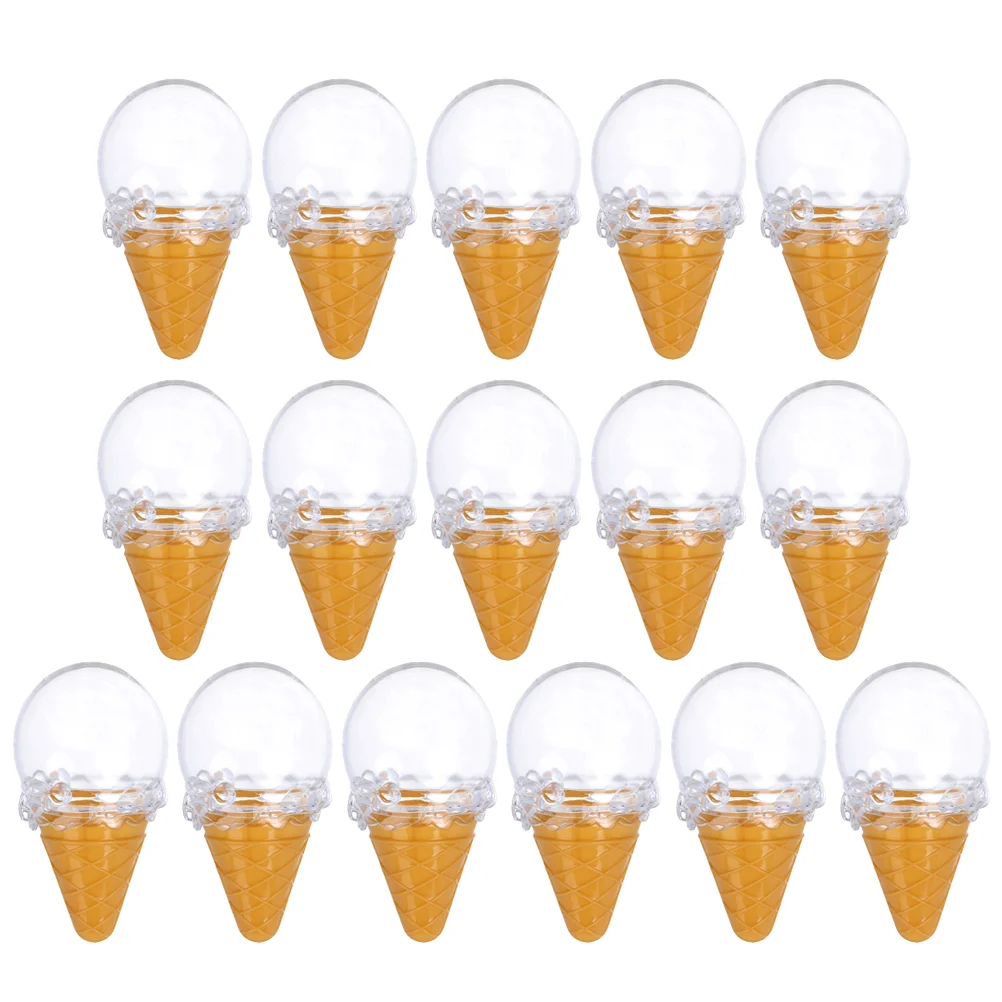 

16PCS Ice Cream Design Gift Boxes Round Clear Candy Storage Boxes Party Favors Container for Party Home Decor (Yello
