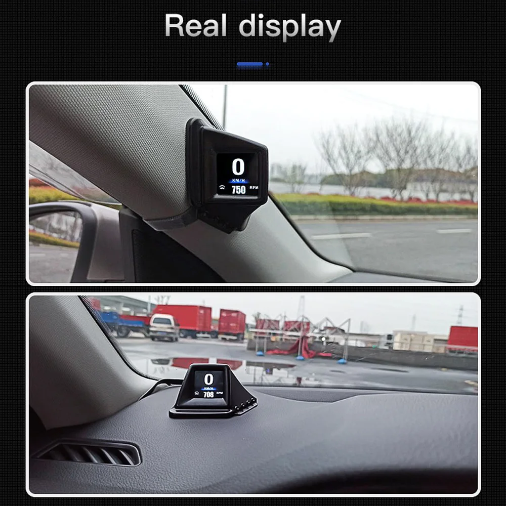 

AP-1 Hud Head Up Display HUD Gadget M43 OBD2+GPS Dual Mode 100% for All Cars Security Alarm RPM MPH & KMH Digital Speed Odometer