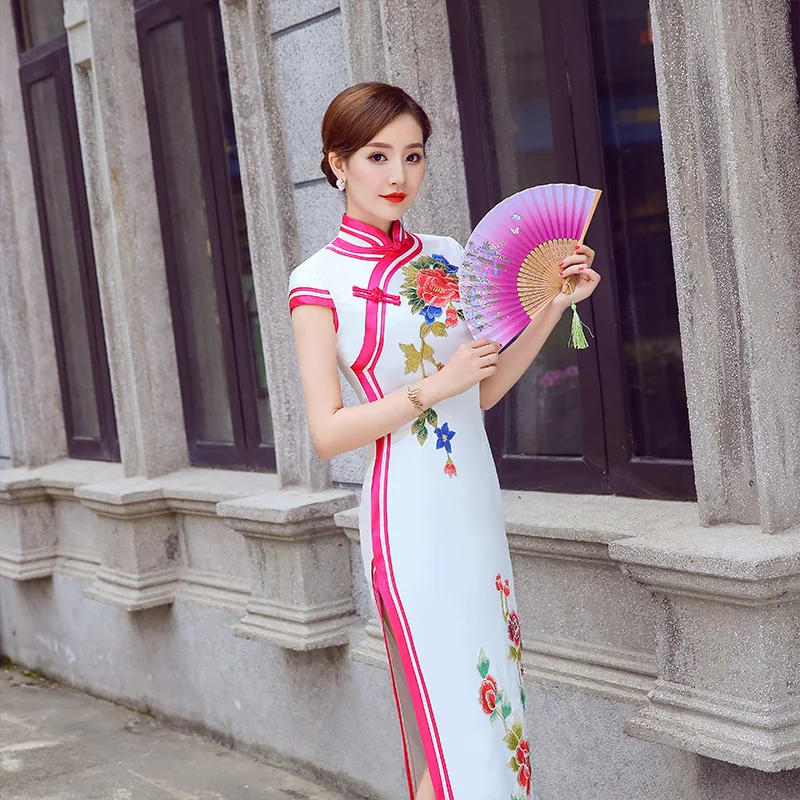 Женские вечерние платья восточные женские Cheongsam элегантный в китайском стиле