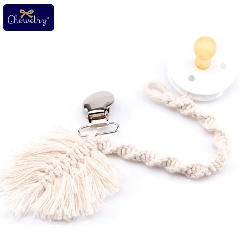 Vintage Crochet Pacifier Chain Cotton Rope Woven Chain Without Nipple Clips Toy For Children Teether Dummy Holder Let'S Make