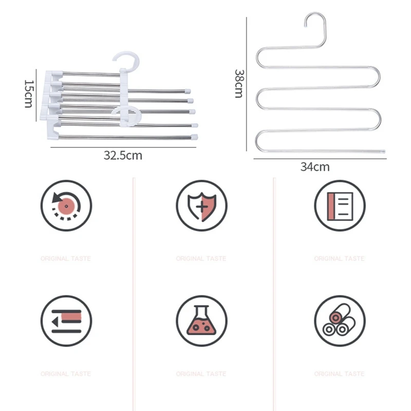 

Multifunctional Pants Rack Folding Pants Clip Household Wardrobe Retractable Multi-layer Hanging Pants Storage Artifact