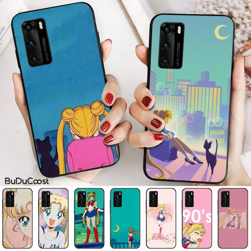 Милый защитный экран Сейлор Мун чехол для телефона с аниме Huawei P20 P30 P20Pro P20Lite P30Lite