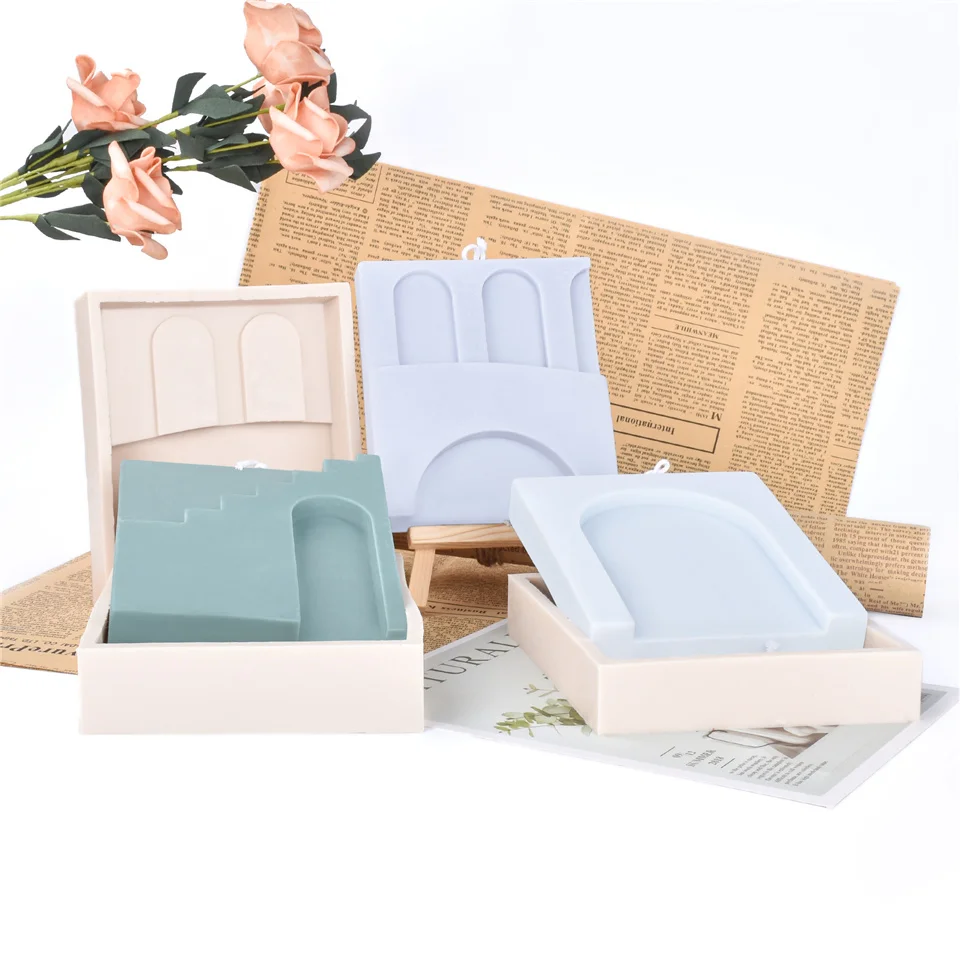 3d прямоугольная силиконовая форма для свечей лестницы перемычки кубика сделай