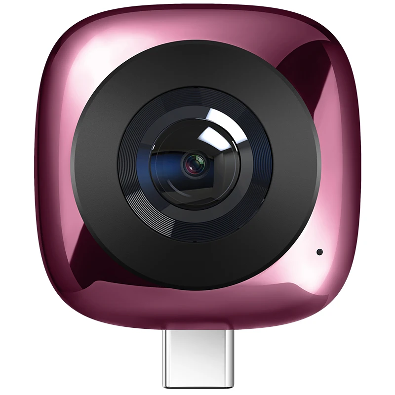 Huawei 360 панорамная видеокамера Android Sports envision 3D Live Motion Широкоугольный объектив HD VR камера внешний мобильный телефон - Цветной: Pink