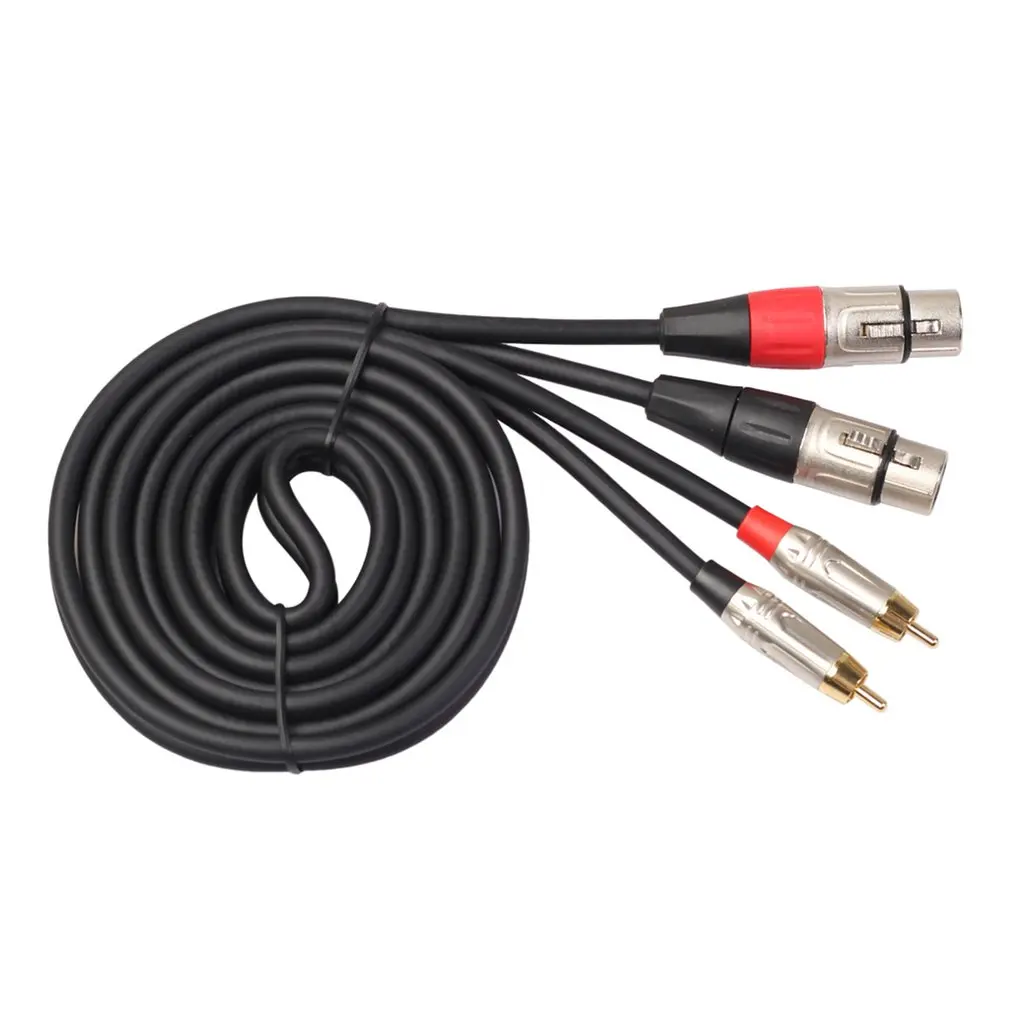 24 AWG Copper Double RCA Revolution Cannon Female Audio Durable Mixer Audio Cable Amplifier Mixer Cable