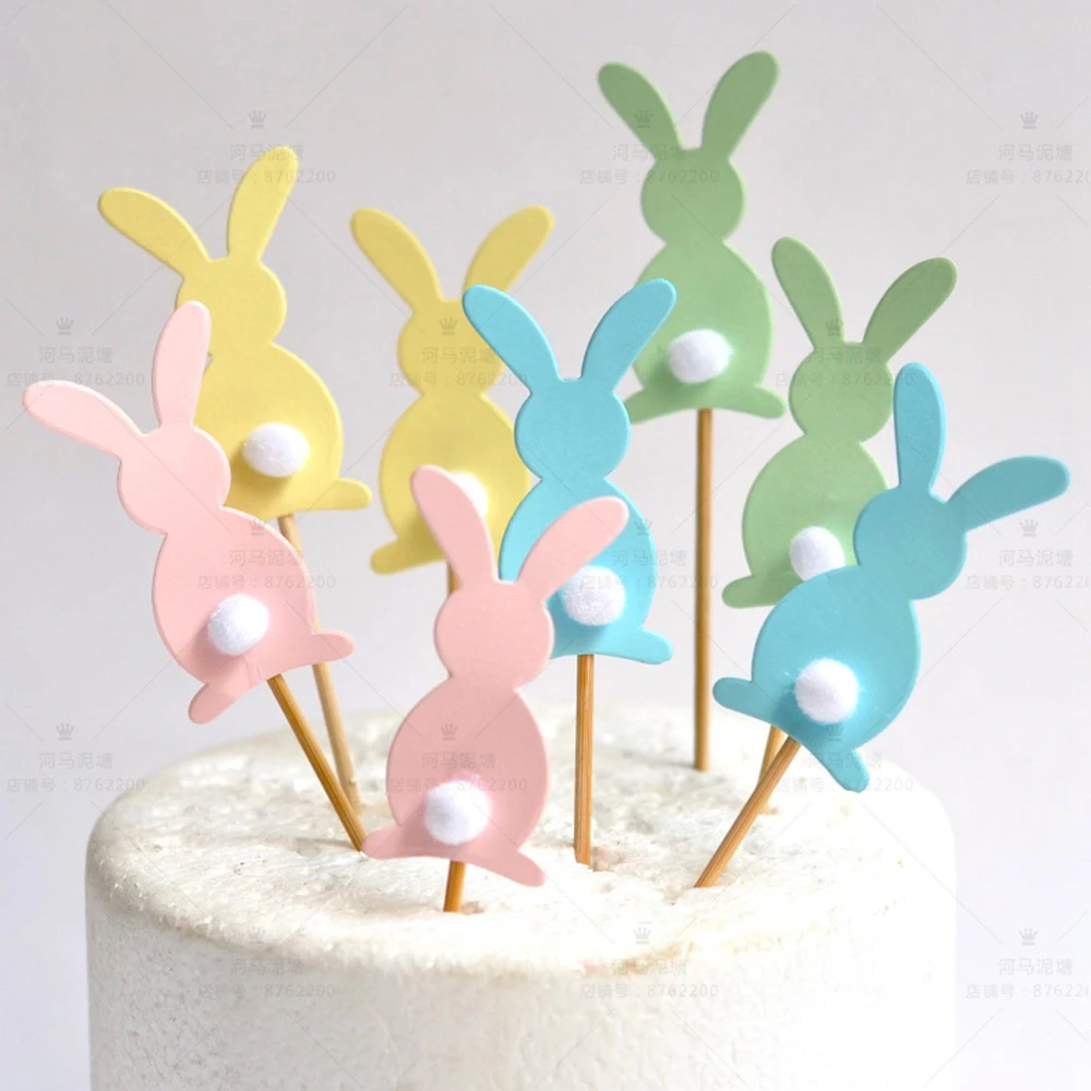 2021 Новинка 1 шт. Счастливой Пасхи Кролик цветок топперы пасхальное детское платье