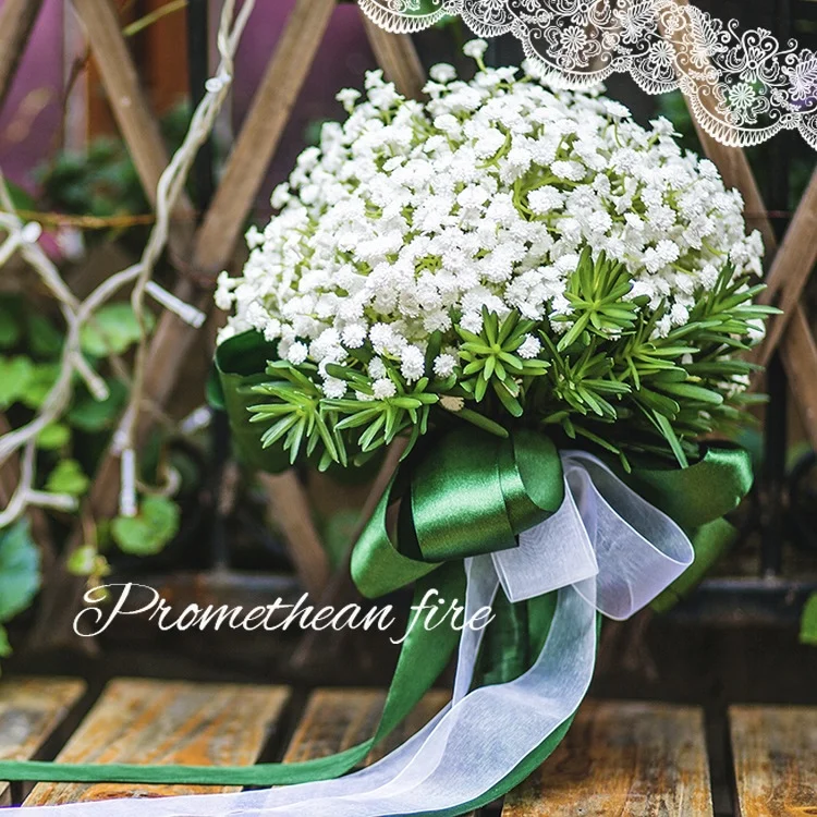 

Новый белый букет невесты Chraming Gypsophila, цветы, суккуленты, Искусственный Свадебный букет, искусственные аксессуары 2021