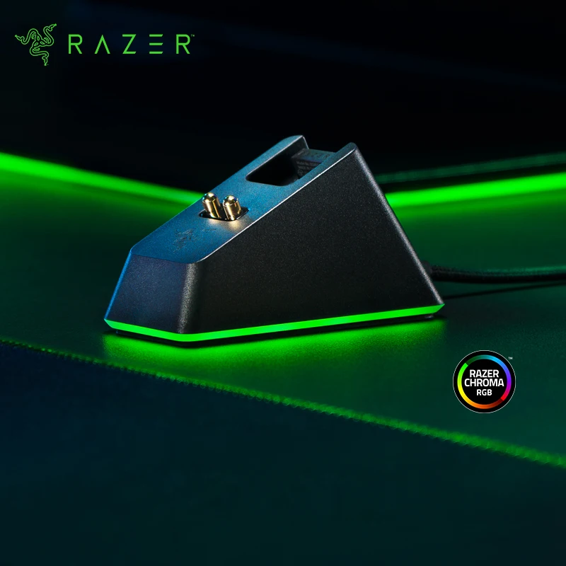 

Зарядная док-станция Razer Mouse Chroma: магнитная док-станция с статусом заряда хромированная RGB подсветка-противоскользящие ножки Gecko