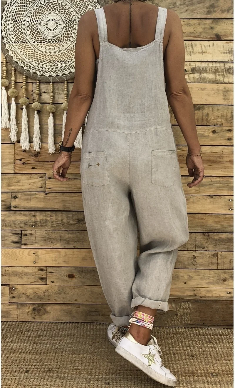 

ZOGAA Women's Jumpsuits Overalls Female Wide Leg Rompers Casual Loose Streetwear Sleeveless Jumpsuit Women Plus Size S-5XL