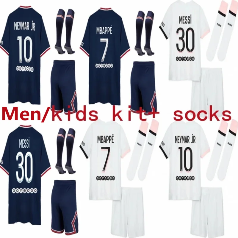 

2022 Messis kids adult kit PSG soccer jersey 21 22 football Men Boys shirts